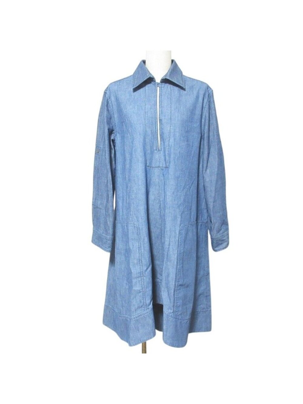 Loewe Paula's Ibiza Anagram Pullover Shirt Dress 36 Indigo Blue
